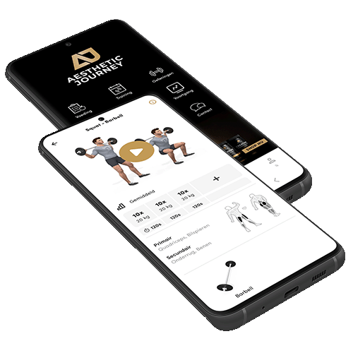 Trainingsapp van Aesthetic Journey.